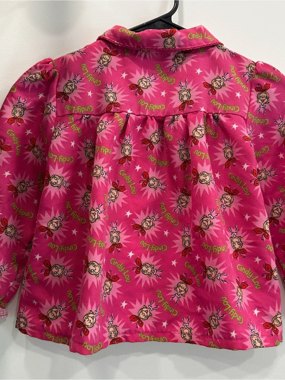 Dr. Seuss Grinch Rare Cindy Lou Who Pink Embroidered Hem Ruffle Sleeves Girls 6
